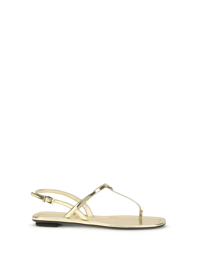 Prada Prada Leather Flip-flop Sandals Platino - World Class Fashion