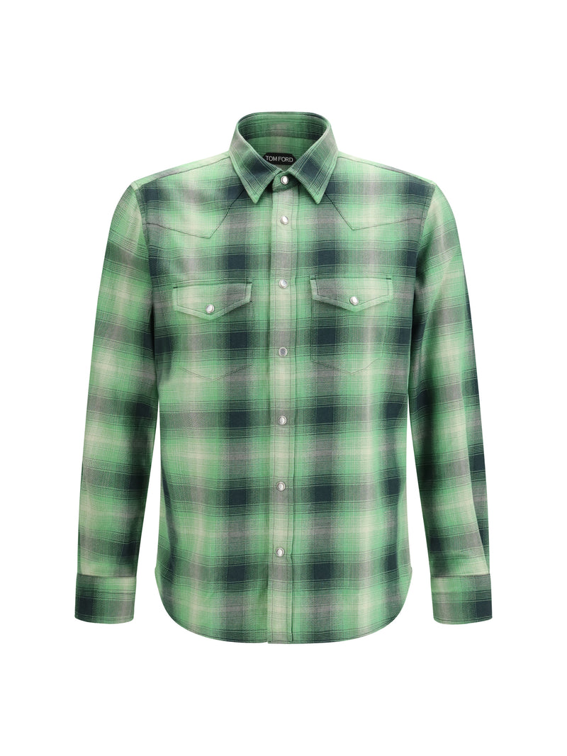 Tom Ford Tom Ford Check Shirt Milgreen Multicolor - World Class Fashion