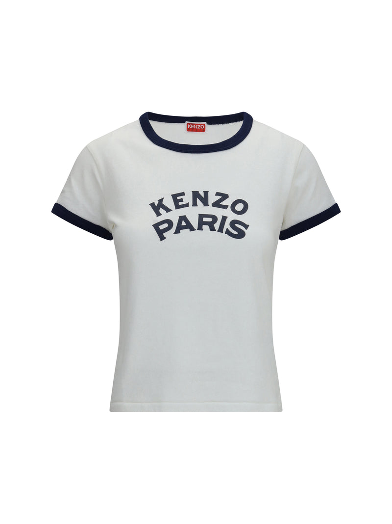 Kenzo Kenzo Paris Emblem Cotton T-shirt Off White Women - World Class Fashion