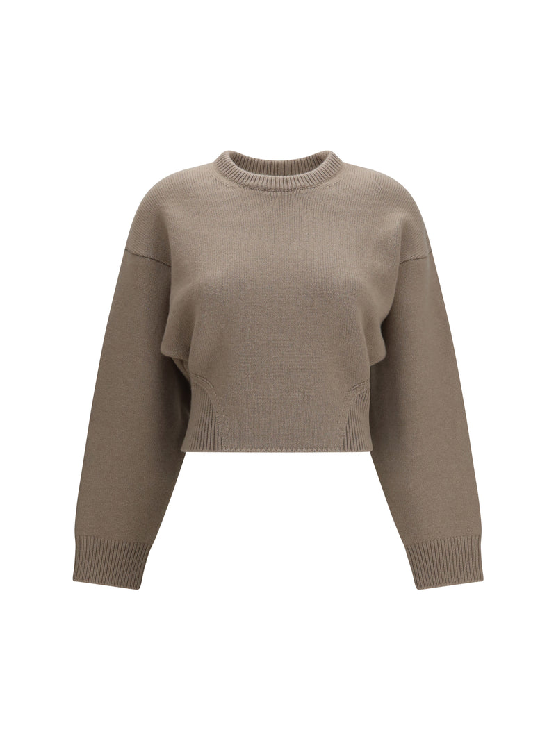 Alaia Alaïa Cashmere Crewneck Sweater Sable - World Class Fashion