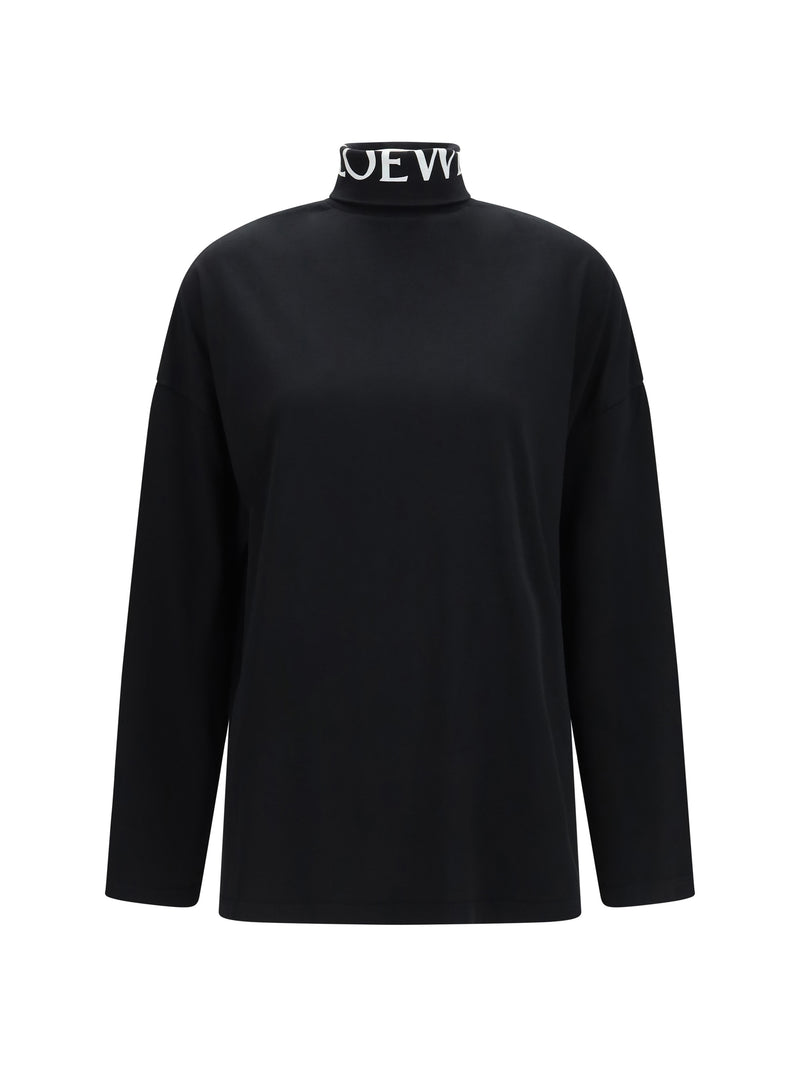 Loewe Loewe Cotton Turtleneck Top Black Women - World Class Fashion