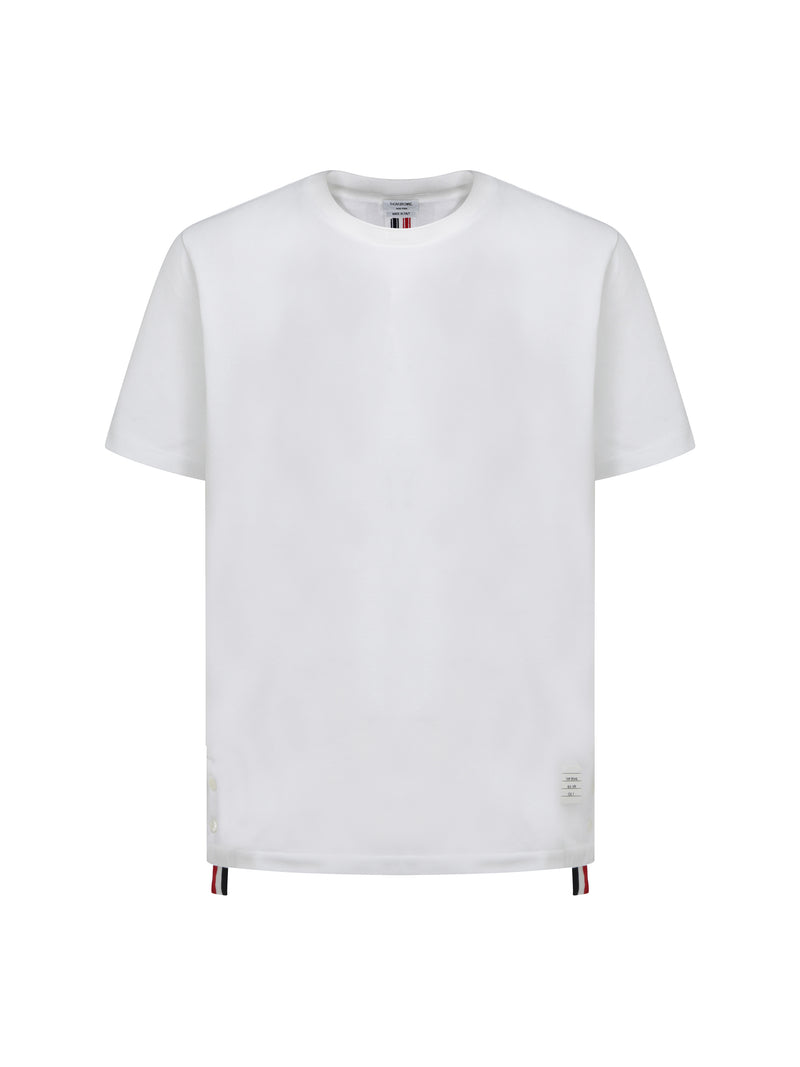Thom Browne Camiseta de algodón de manga corta Thom Browne, color blanco - World Class Fashion