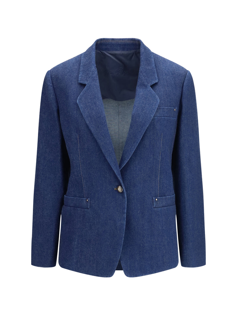 Giorgio Armani Giorgio Armani Single-breasted Denim Jacket Denim Blu - World Class Fashion