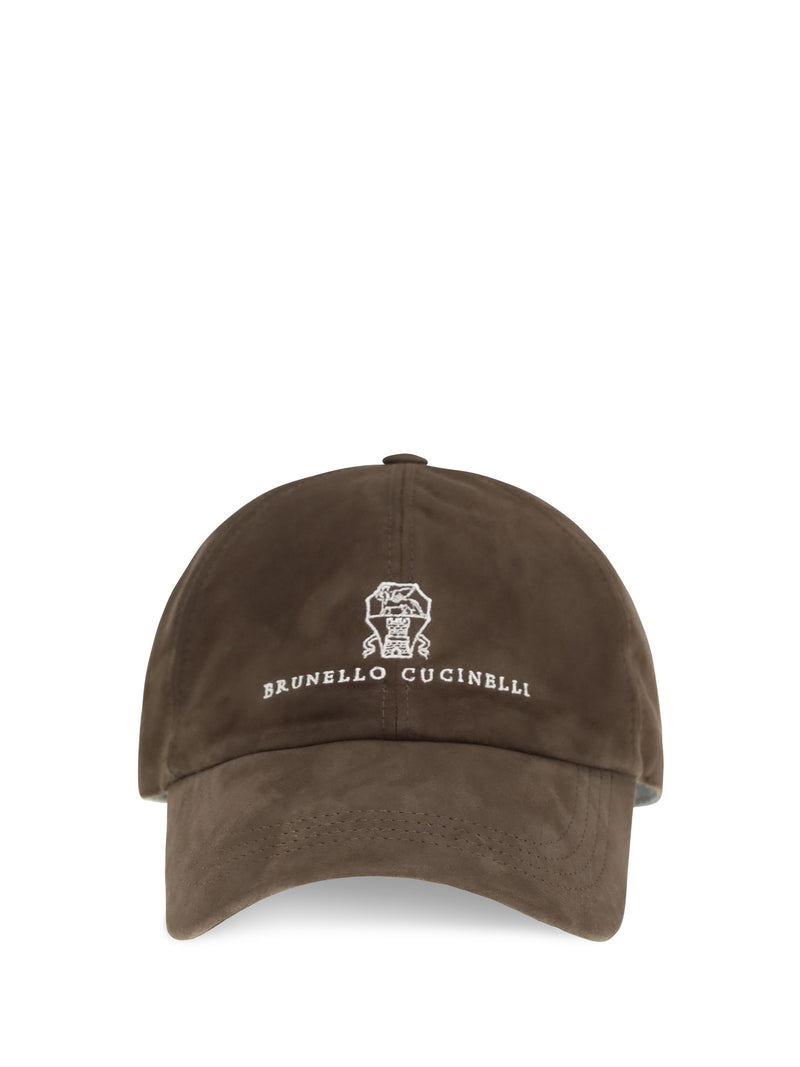 Brunello Cucinelli Brunello Cucinelli Suede Baseball Cap Espresso+Perla - World Class Fashion