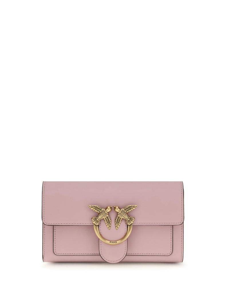 Pinko Pinko Love One Wallet Rosa Chiaro-Antique Gold - World Class Fashion