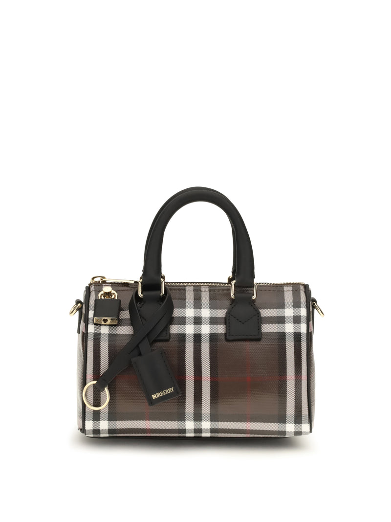 Burberry Burberry Check Bowling Mini Handbag Chocolate Brown - World Class Fashion