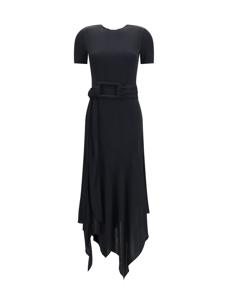 Alaia Alaïa Belted Jersey Dress Noir Women - World Class Fashion
