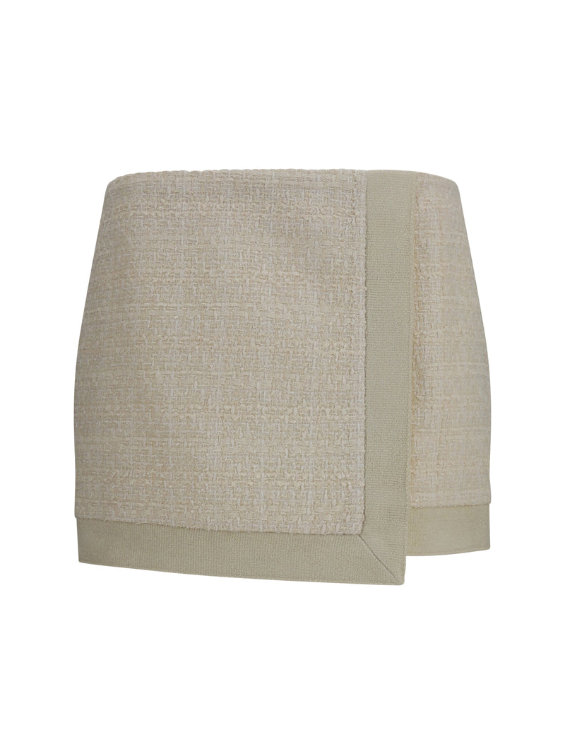 Balmain Balmain Asymmetric Tweed Skirt Blanc Women - World Class Fashion