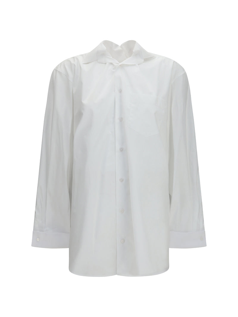 Alainpaul Alainpaul Shirt With Elasticated Collar White Pinstripes - World Class Fashion