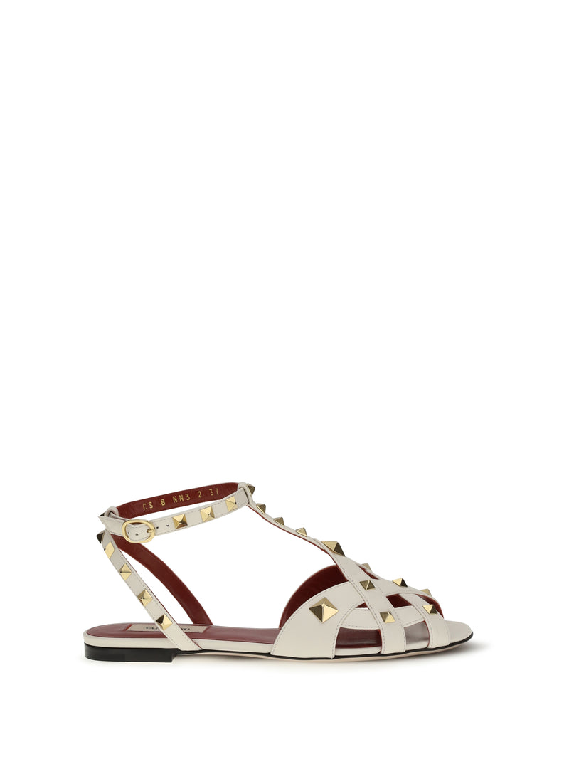 Valentino Garavani Valentino Garavani Studdy Sandals Ivory Women - World Class Fashion