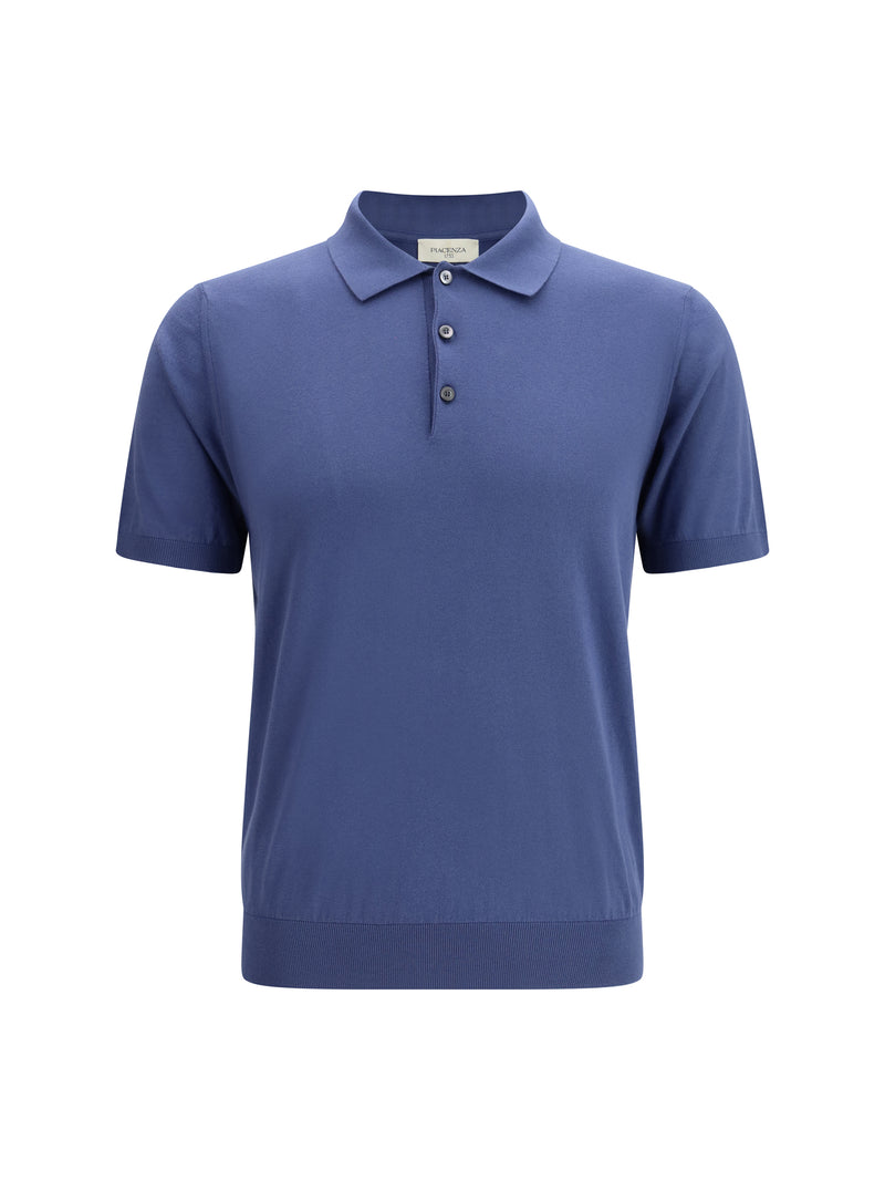 Piacenza Cashmere Piacenza Cashmere Cotton Polo Blu Indaco Men - World Class Fashion