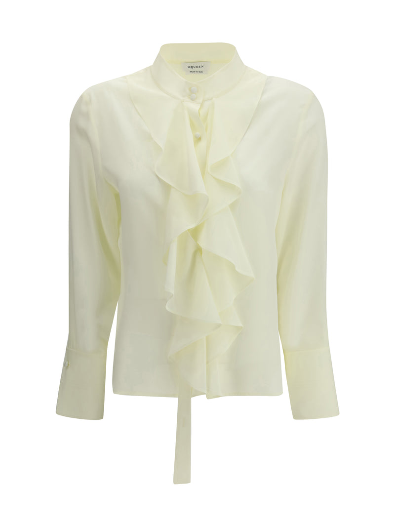 Alexander McQueen Alexander McQueen Ruffled Shirt Gesso - World Class Fashion