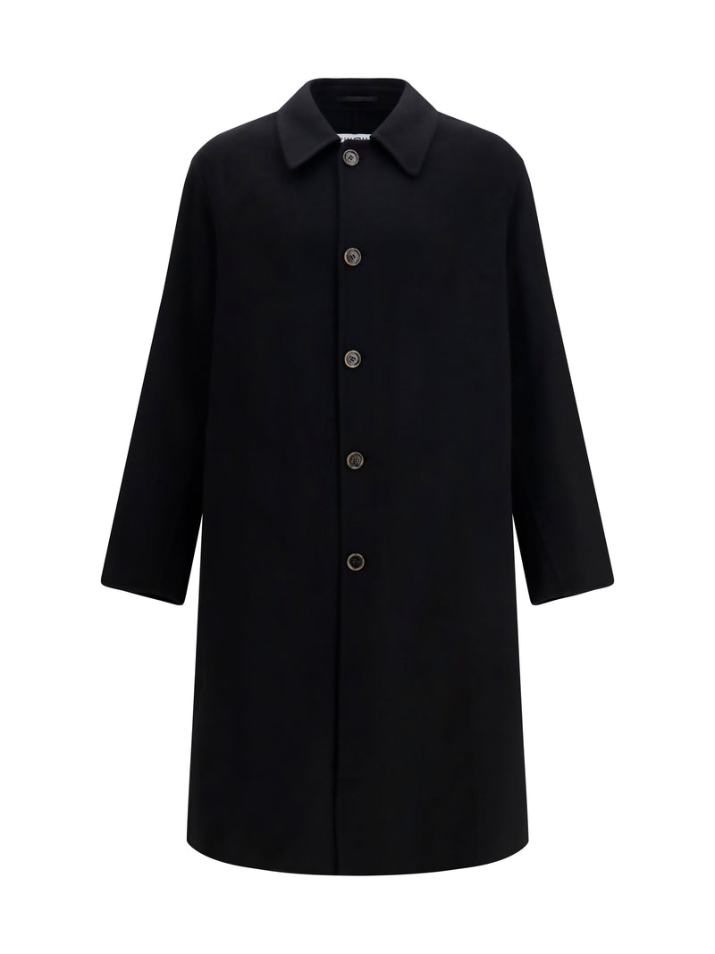 Mm6 Mm6 Double-face Wool Coat Black - World Class Fashion