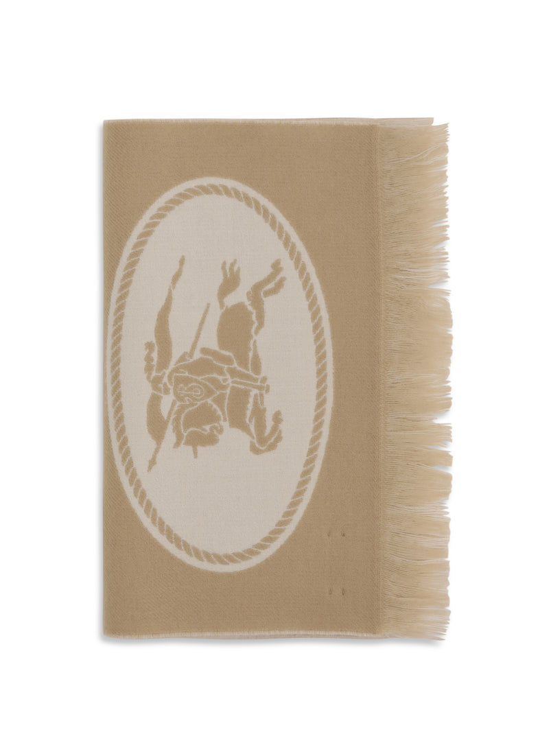 Burberry Burberry Logo Wool Scarf Sand - World Class Fashion