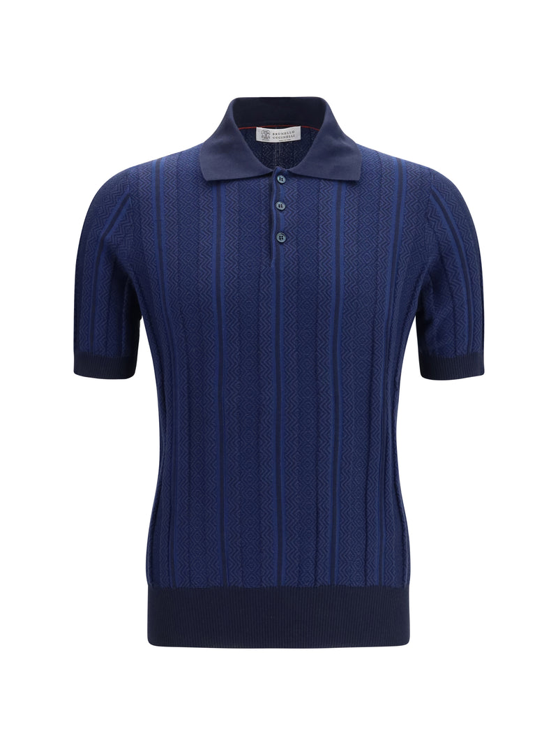 Brunello Cucinelli Brunello Cucinelli Men Polo Shirt Navy+Avio - World Class Fashion