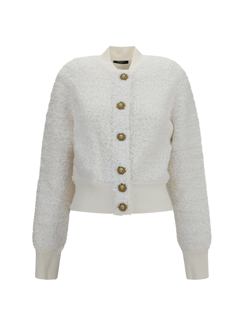 Balmain Balmain Tweed Bomber Jacket Natural Women - World Class Fashion