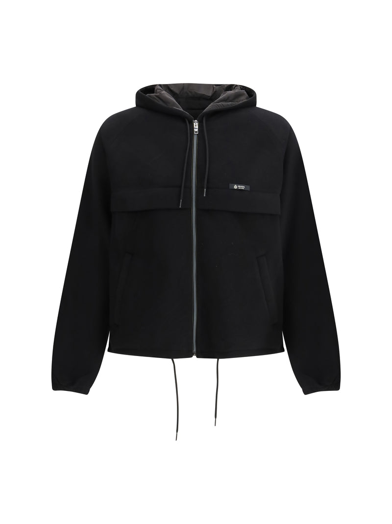 Prada Prada Technical Hooded Blouson Nero Men - World Class Fashion