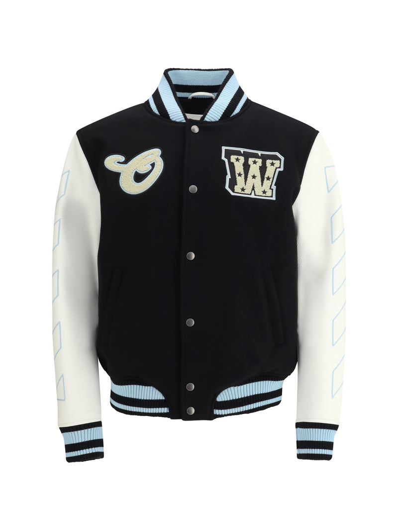 Off-white Off-white Varsity Star Logo Jacket Black - World Class Fashion