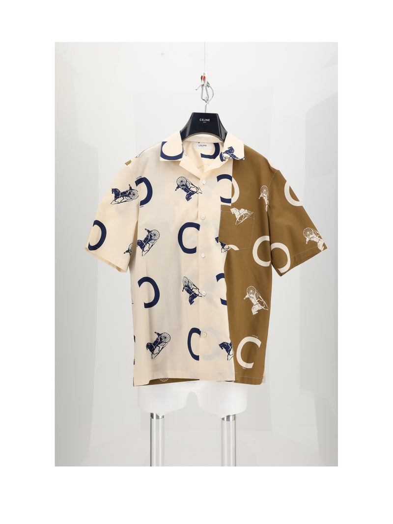 Celine Celine Bowling Shirt Offwhite/Camel Men - World Class Fashion