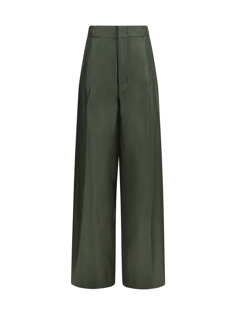 Sa Su Phi Sa Su Phi Bogart Silk Twill Trousers Military Green - World Class Fashion