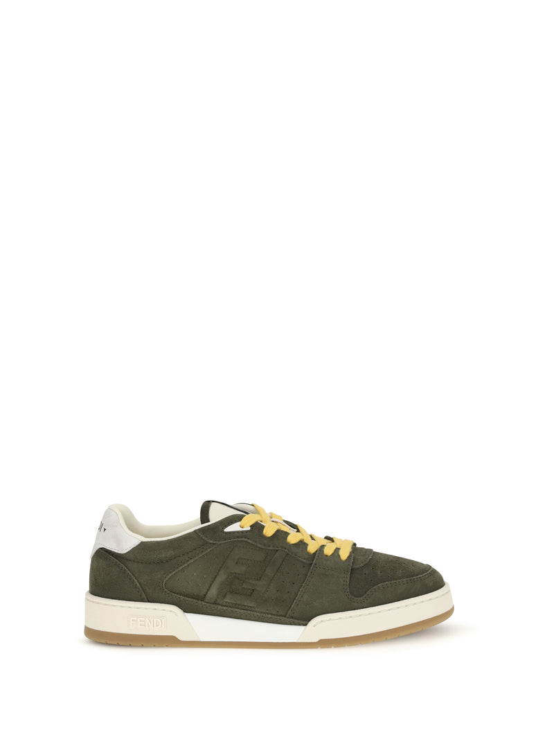 Fendi Fendi Match Suede Sneakers Muschio White Men - World Class Fashion