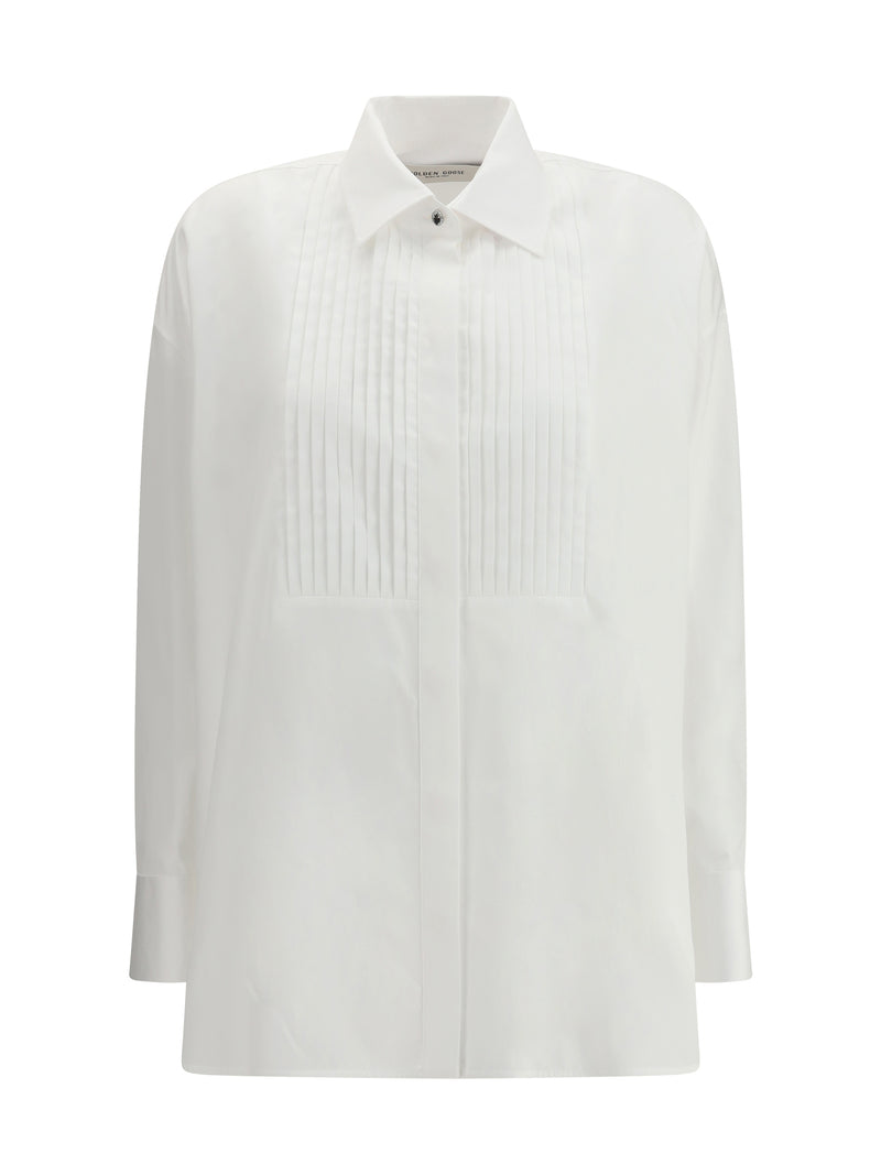 Golden Goose Golden Goose Oversized Cotton Poplin Shirt White - World Class Fashion