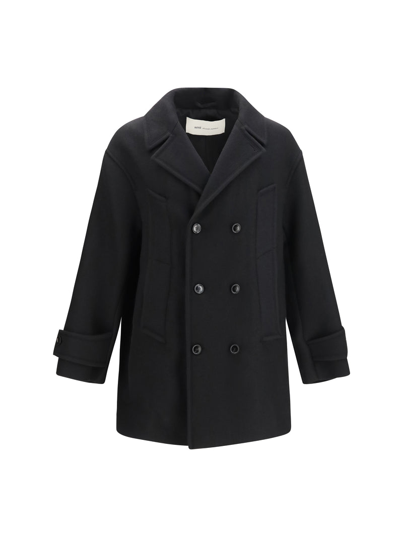 AMI Paris AMI Paris Wool Pea Coat Noir Men - World Class Fashion