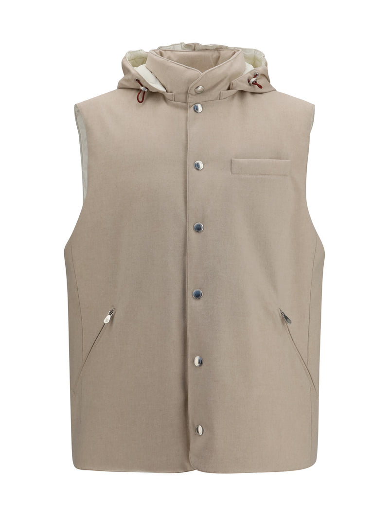 Brunello Cucinelli Brunello Cucinelli Wool Down Vest Sand Men - World Class Fashion