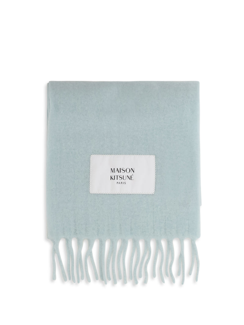 Maison Kitsuné Maison Kitsuné Baby Alpaca Scarf Aqua Green - World Class Fashion