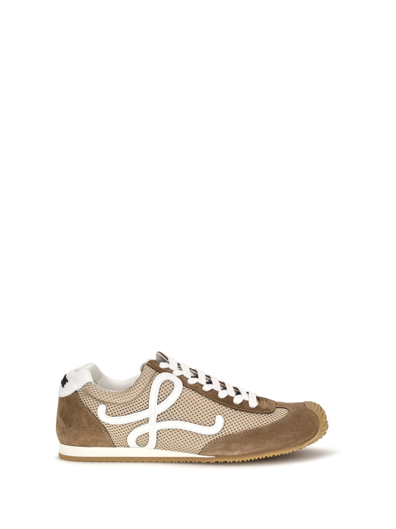 Loewe Loewe Ballet Runner 2.0 Suede Mesh Sneakers Beige - World Class Fashion