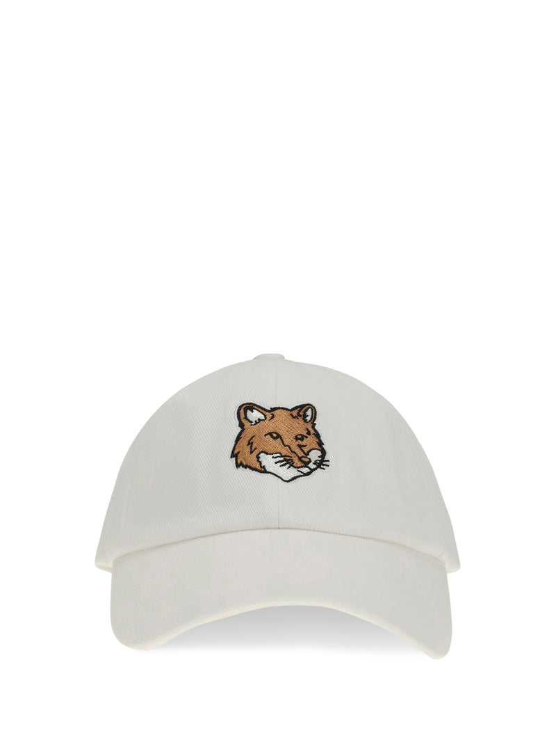 Maison Kitsuné Maison Kitsuné Natural Fox Baseball Hat White - World Class Fashion
