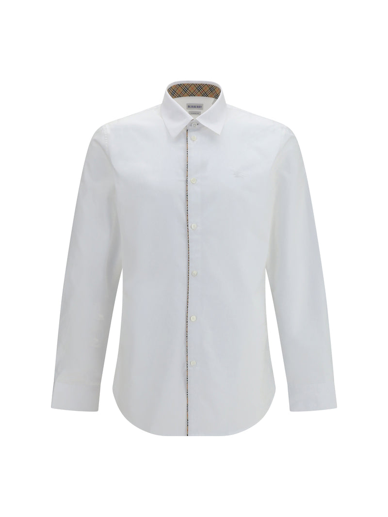 Burberry Burberry Cotton Shirt With Check Trims - World Class Fashion