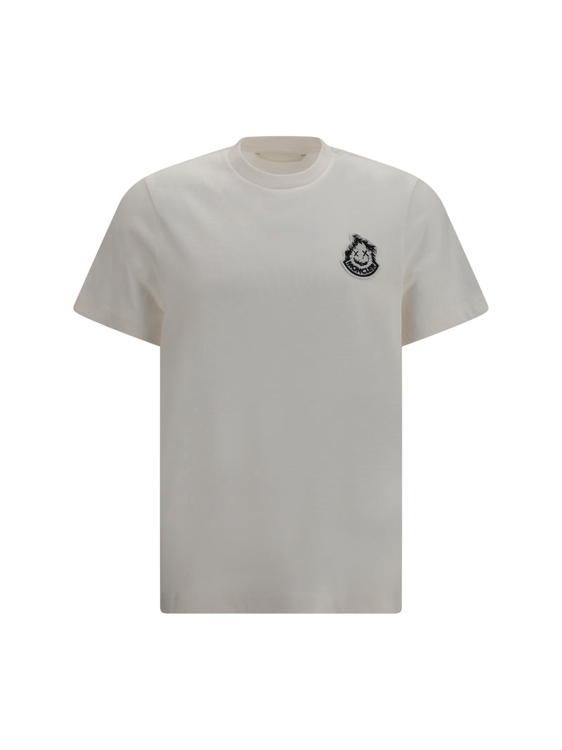 Moncler Moncler Logo Cotton T-shirt Natural - World Class Fashion