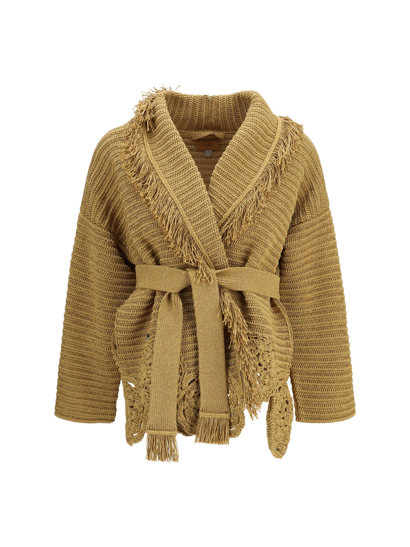 Alanui Alanui Island Memories Cardigan Gold - World Class Fashion