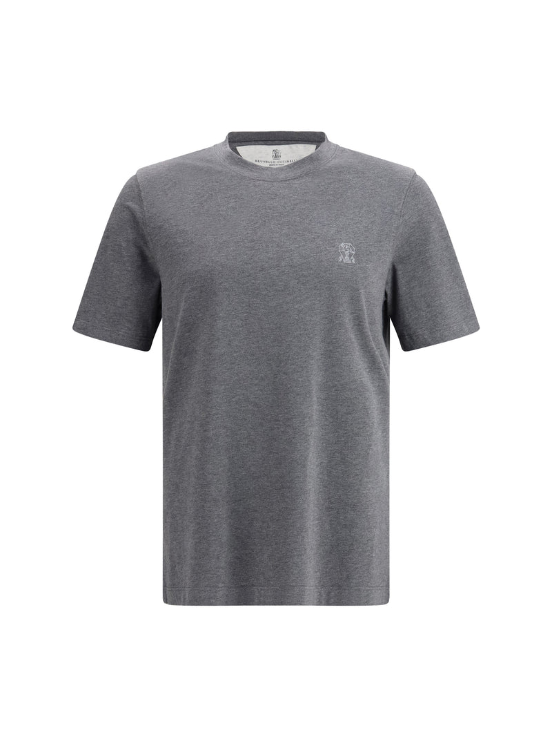 Brunello Cucinelli Brunello Cucinelli Logoed T-shirt Piombo+Perla - World Class Fashion