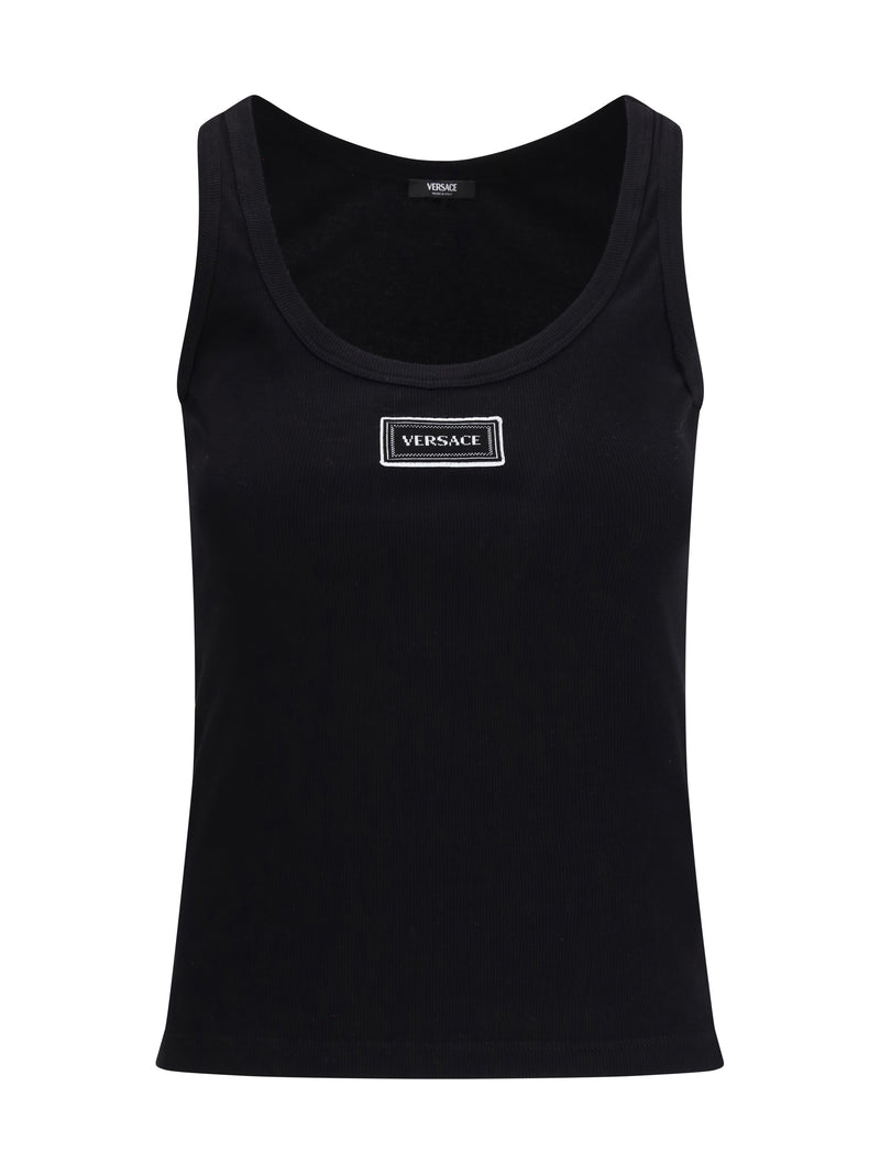 Versace Versace Cotton Rib Stretch Tank Top Black - World Class Fashion