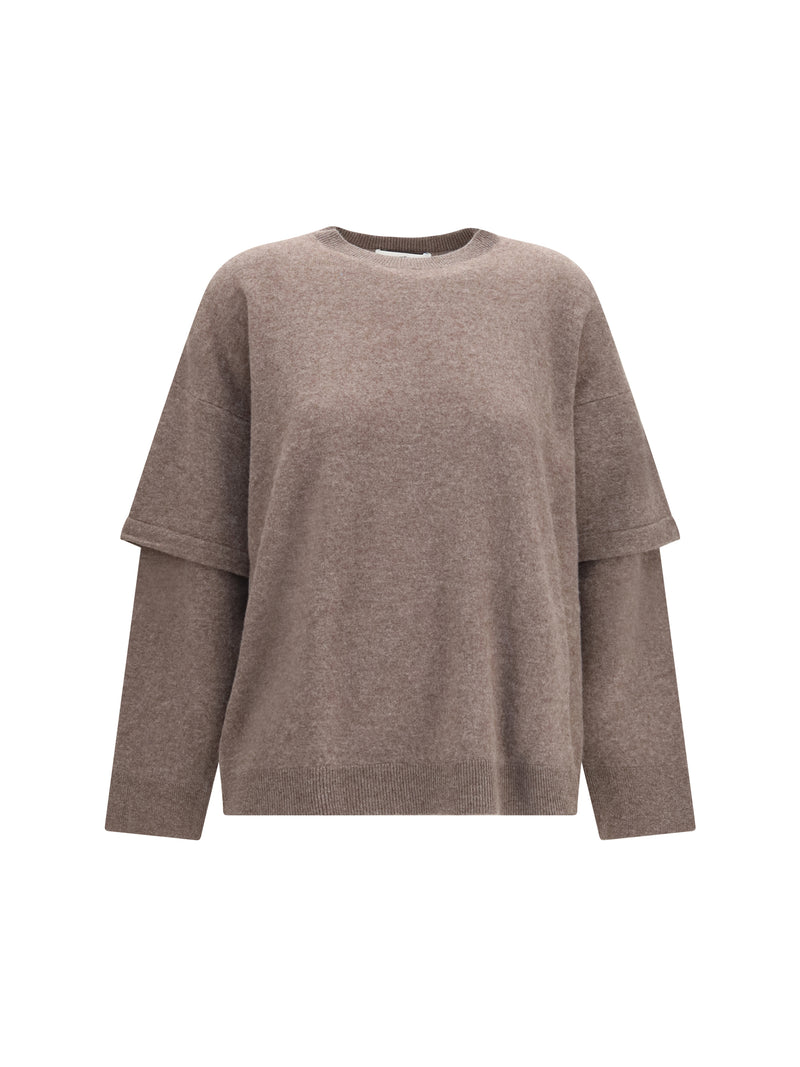 Darkpark Darkpark Troy Double-sleeve Cashmere Sweater Brown - World Class Fashion