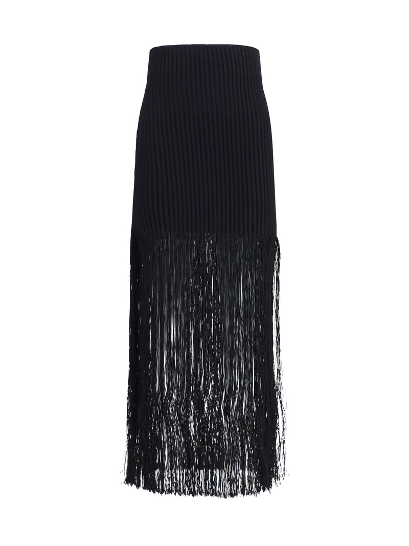 Alaia Alaïa Fringe Pencil Skirt Noir Women - World Class Fashion