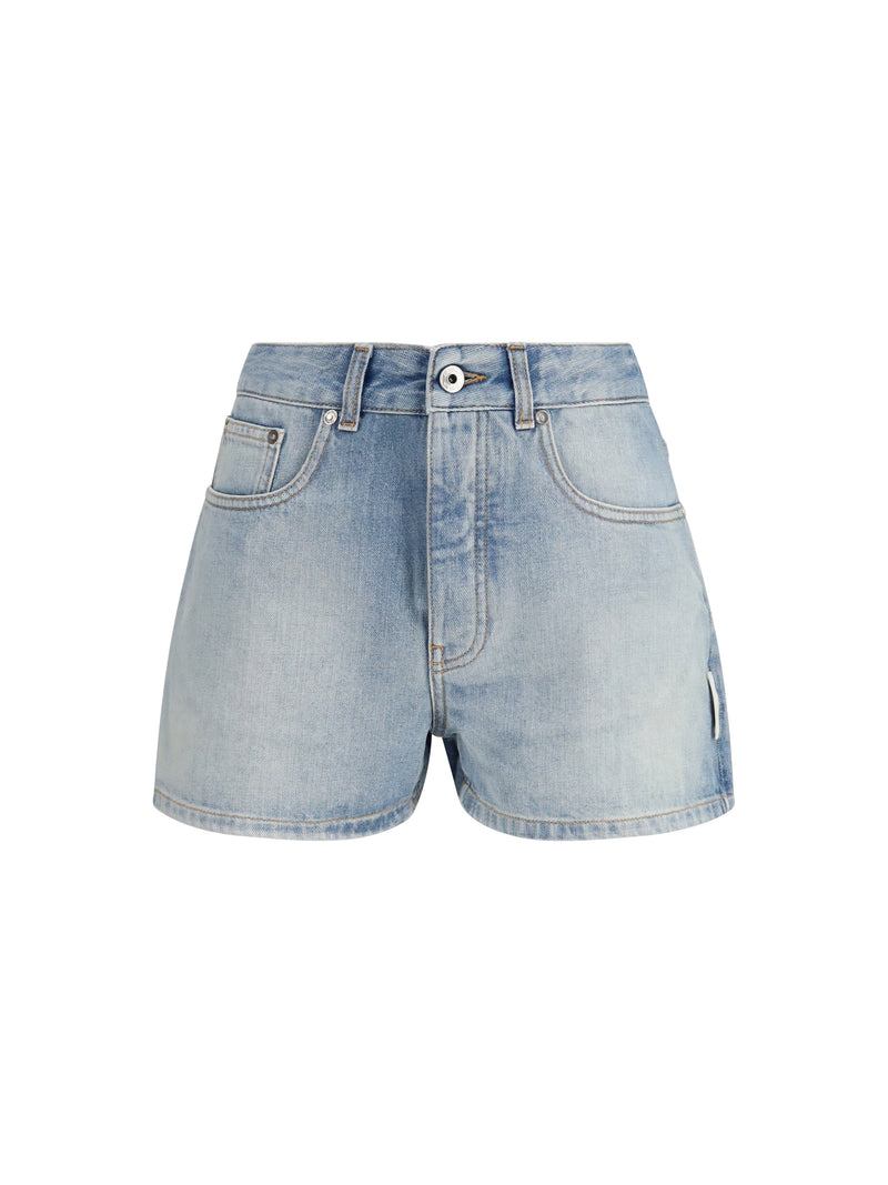 Off-white Off-white Doll Denim Shorts Bleach-White - World Class Fashion