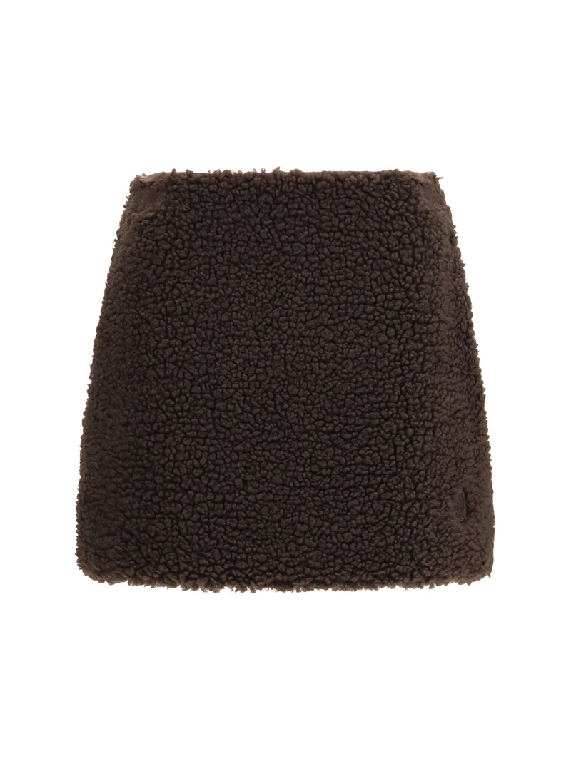 Moncler Moncler Teddy-effect Miniskirt Taupe - World Class Fashion