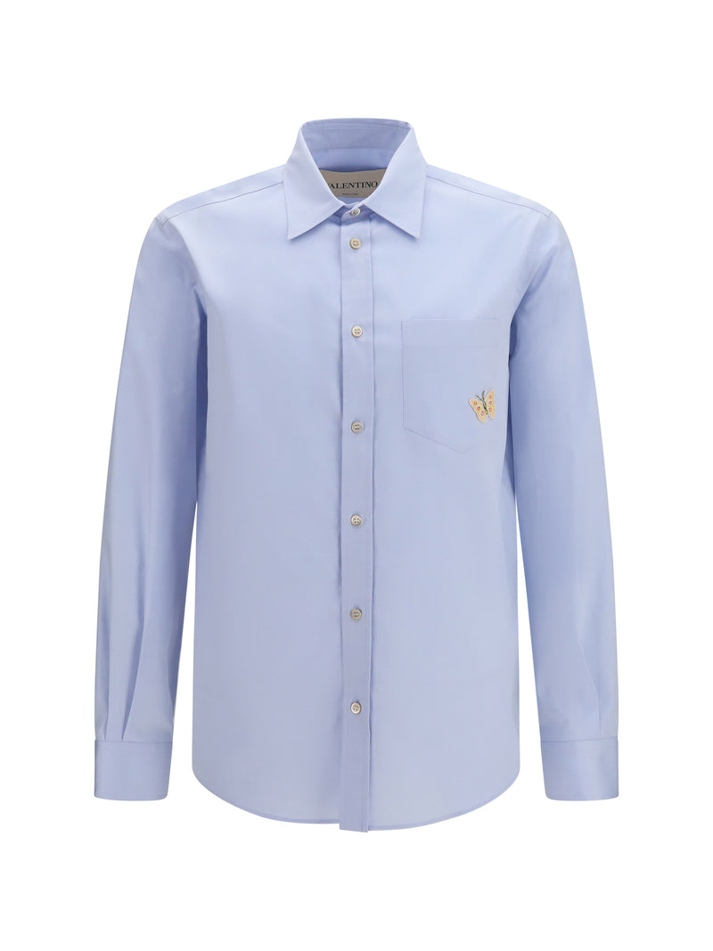 Valentino Valentino Cotton Shirt With Butterfly Embroidery - World Class Fashion