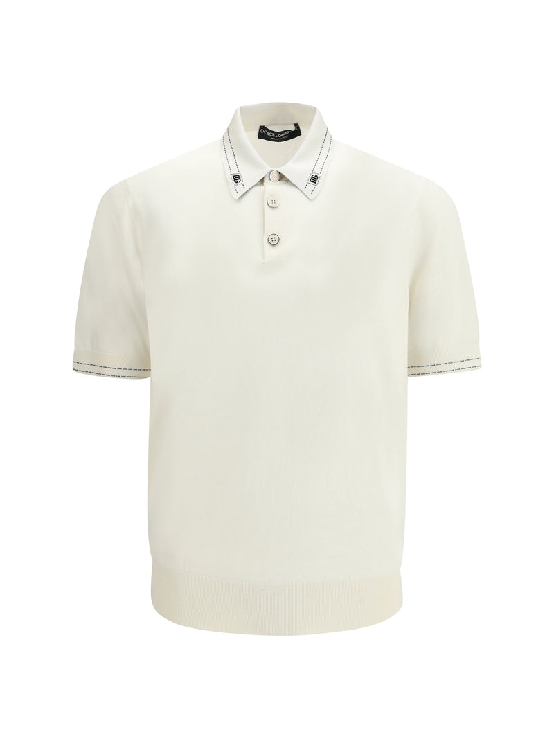 Dolce & Gabbana Dolce & Gabbana Silk Polo Bianco Naturale - World Class Fashion
