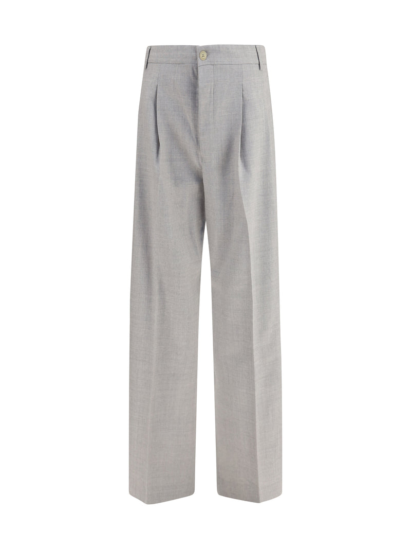 Laneus Laneus Wide-leg Wool Pants Light Grey - World Class Fashion