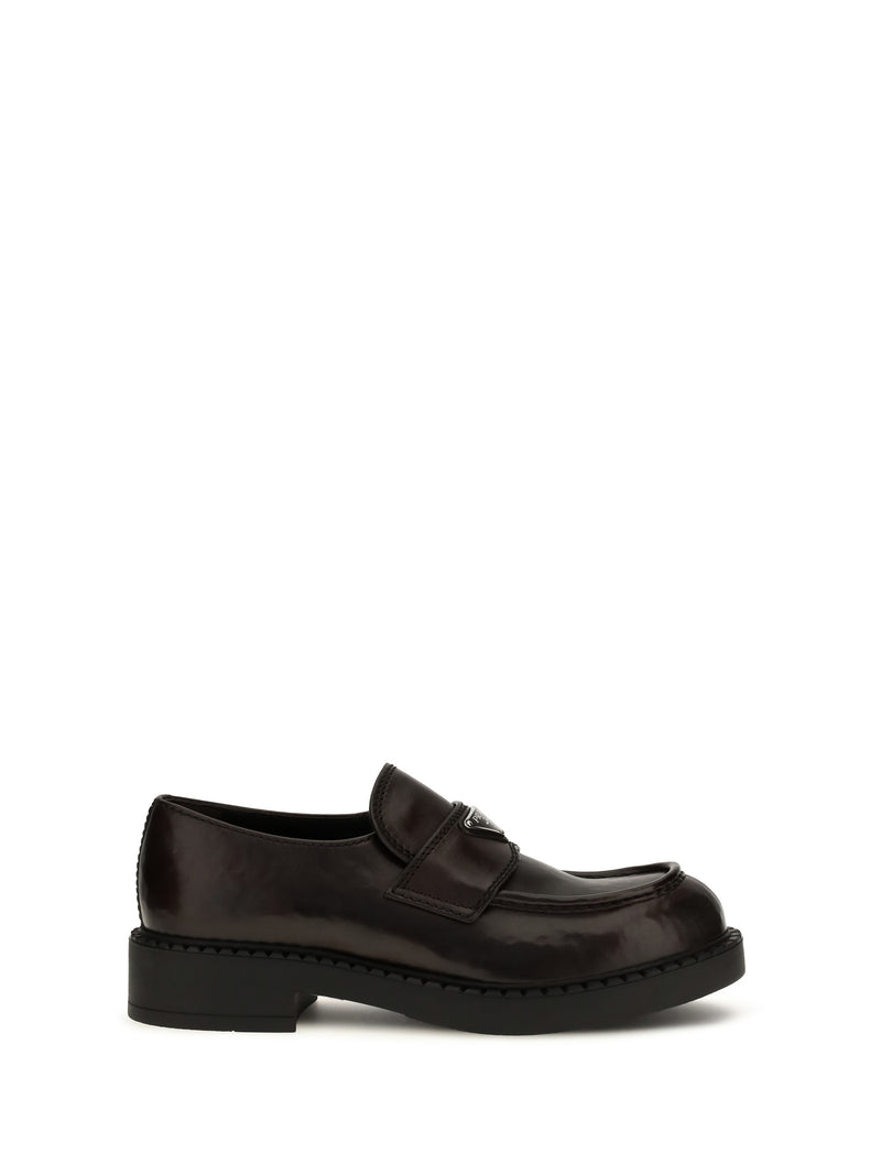 Prada Prada Brushed Leather Loafers Teak Men - World Class Fashion