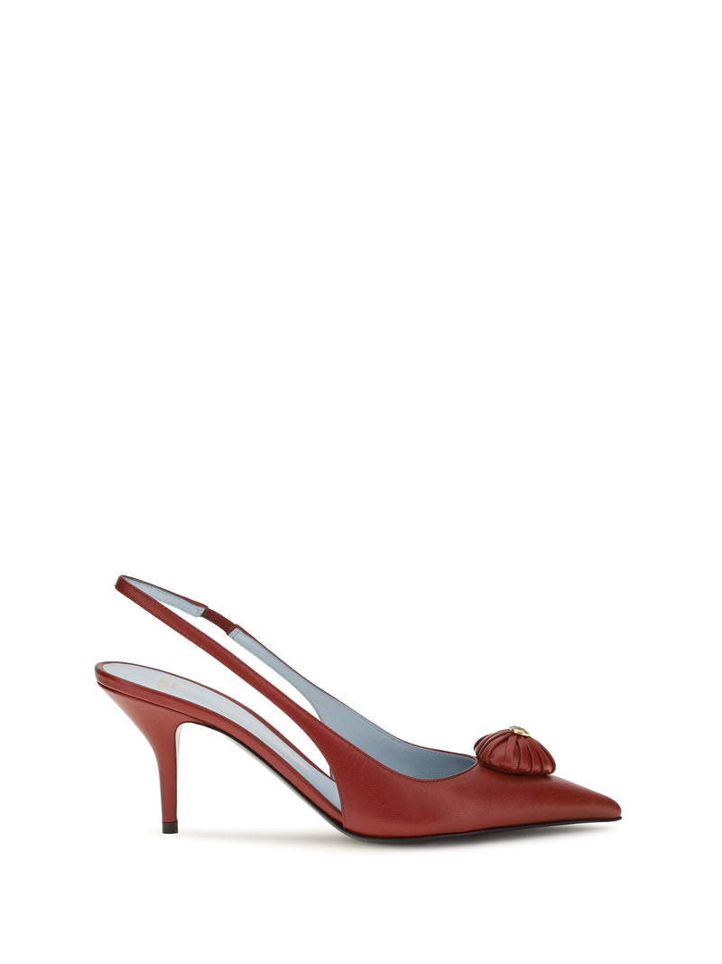 Valentino Garavani Valentino Garavani Coeur Royal Slingback Leather Pumps - World Class Fashion