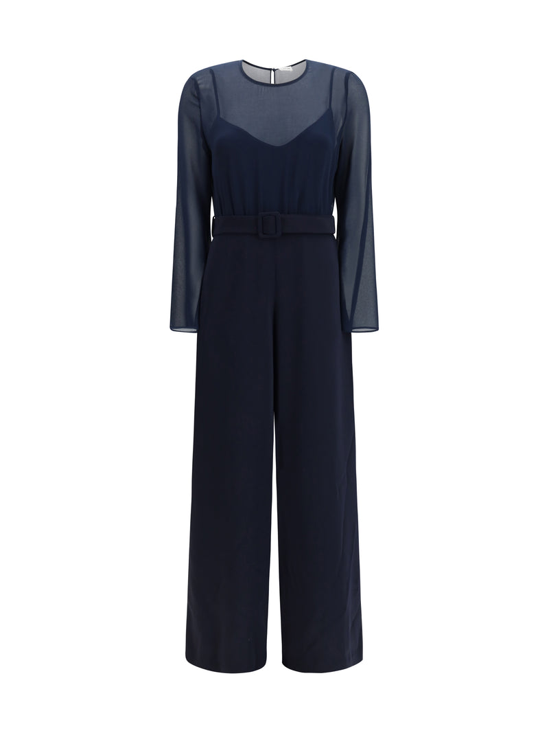 P.a.r.o.s.h. P.a.r.o.s.h. Cady and Chiffon Jumpsuit Blue - World Class Fashion