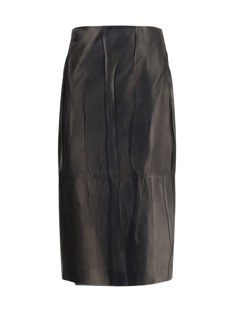 Ermanno Scervino Ermanno Scervino Midi Leather Skirt Black Women - World Class Fashion