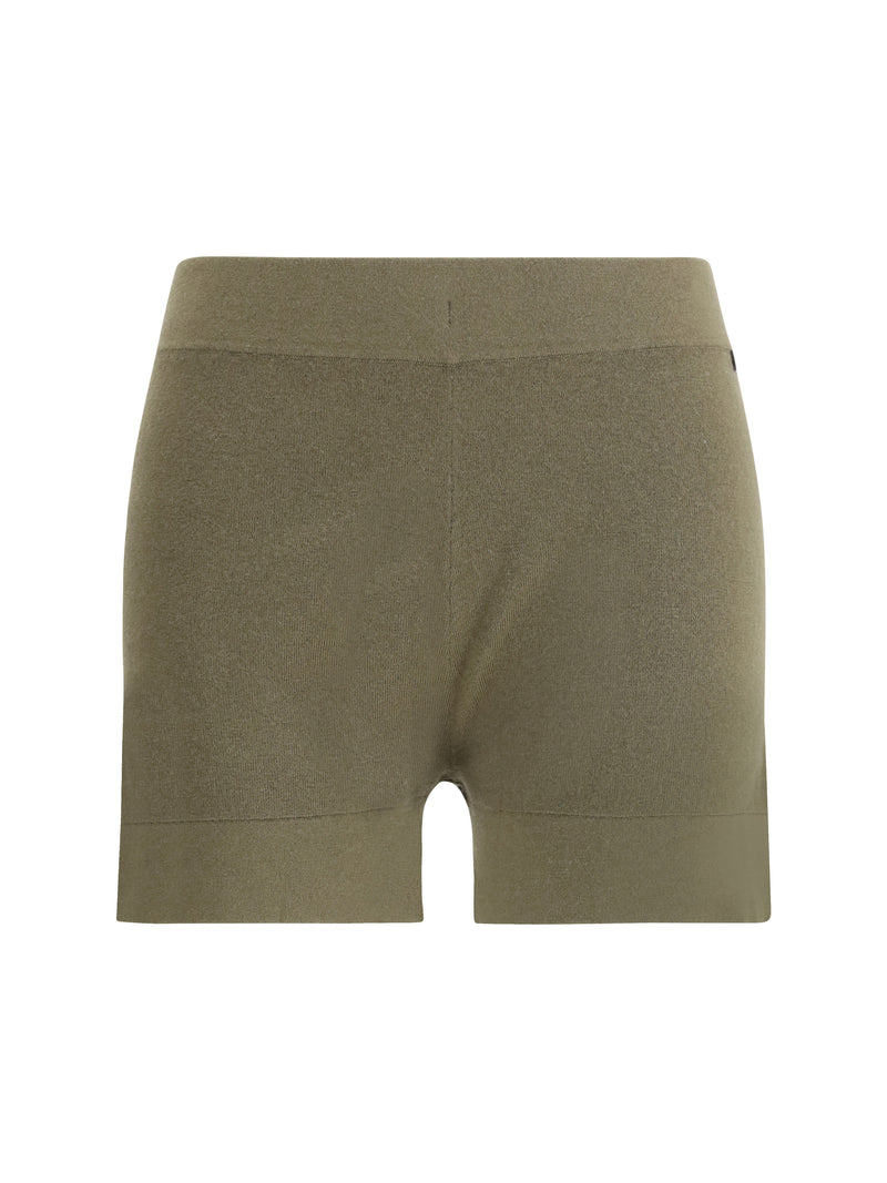 Extreme Cashmere Extreme Cashmere Rib-knit Shorts N°450 Bummy Army - World Class Fashion