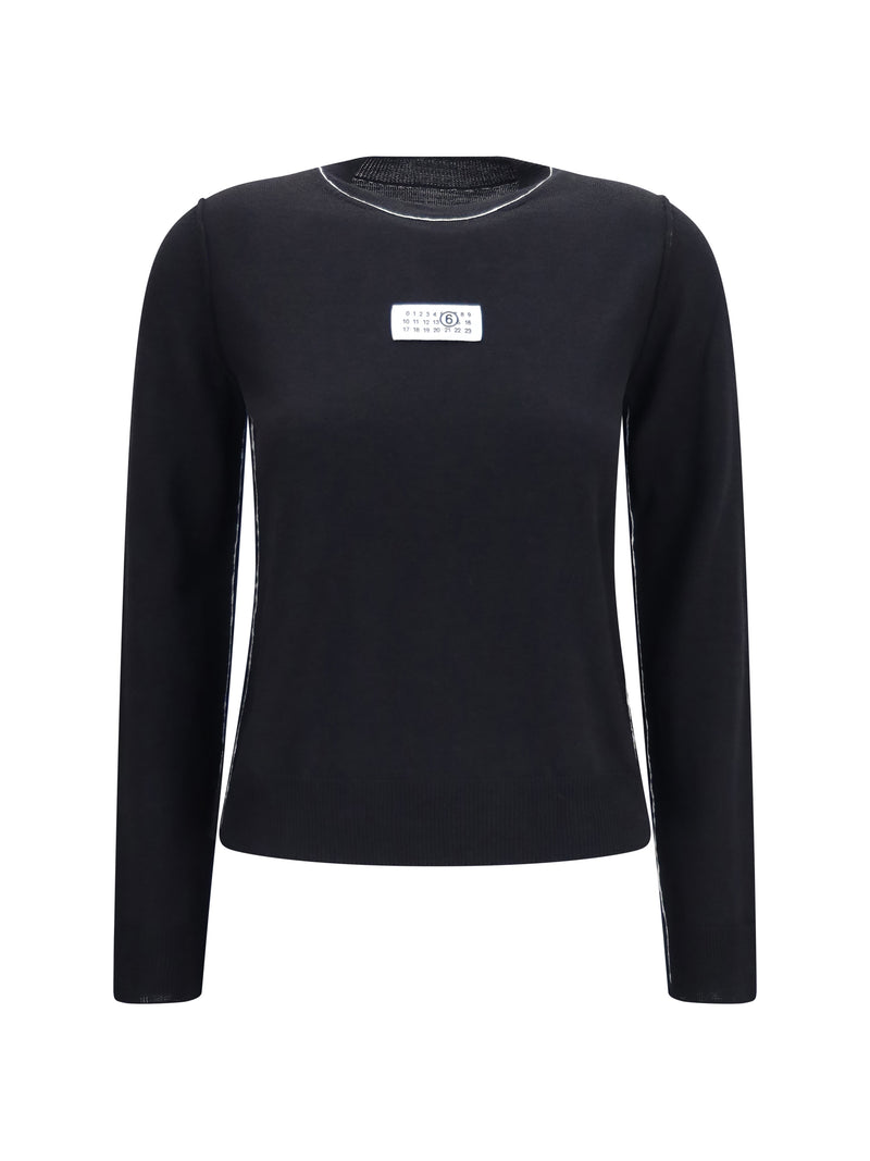 Mm6 Mm6 Wool-blend Knitwear T-shirt Black Women - World Class Fashion