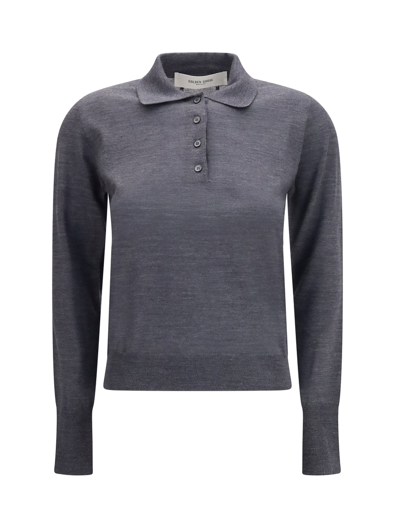 Golden Goose Golden Goose Merino Wool Polo Anthracite - World Class Fashion
